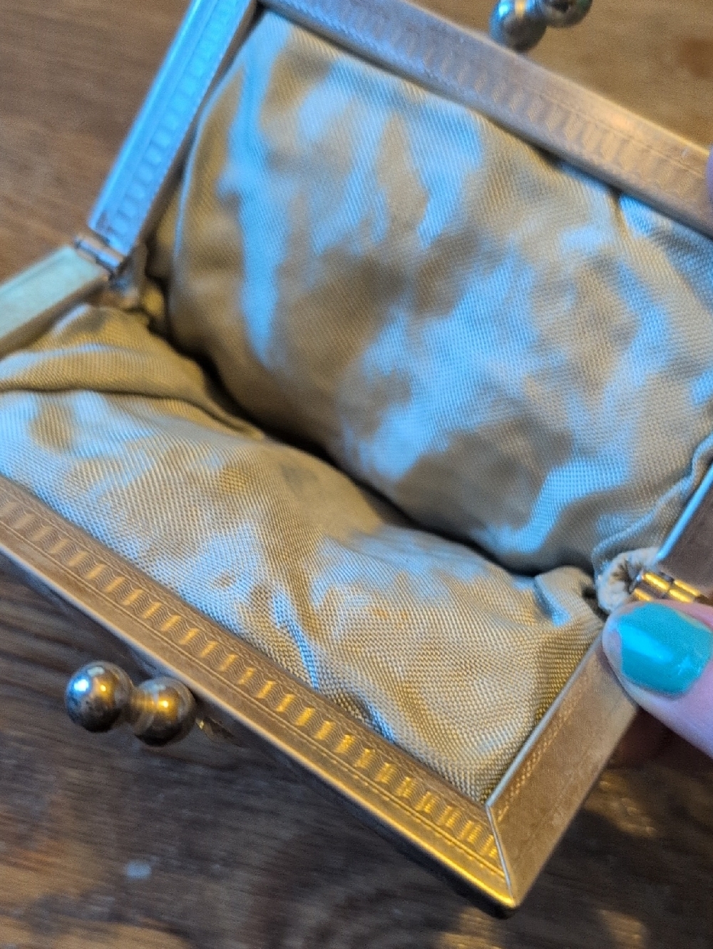 Vintage Silver + Gold Evening Bag with Chain Handle - Picture 4 of 5